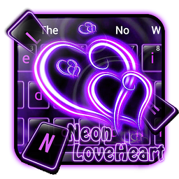Neon Love Heart Keyboard