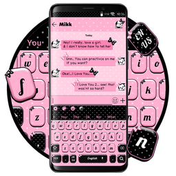 SMS Pink Bowknot Keyboard Theme