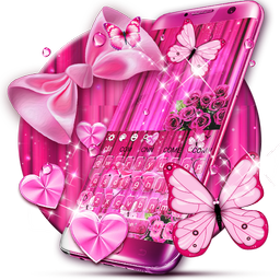 Pink Bowknot Glitter Keyboard