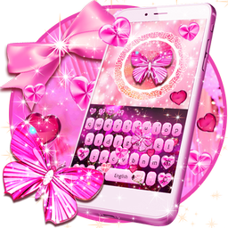 Pink Love Butterfly Keyboard