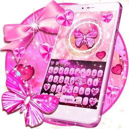 Pink Love Butterfly Keyboard