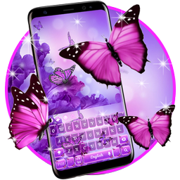 Purple Pink Butterfly Keyboard
