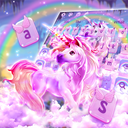Colorful Rainbow Unicorn Keyboard Theme