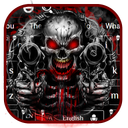 Red Blood Skull Guns Keyboard Theme