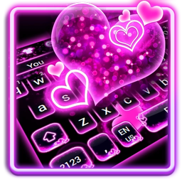 Sparkling Neon Pink Keyboard