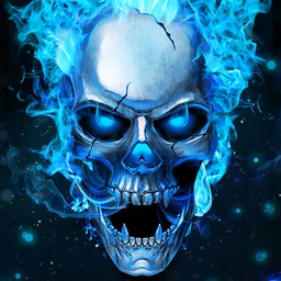 Blue Flaming Skull Live Wallpaper 2019