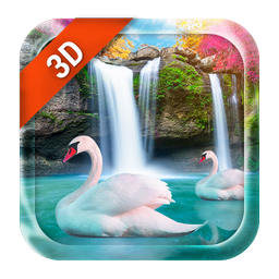 Live Wallpaper Waterfall& Swan