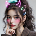 Neon Horns Devil Camera