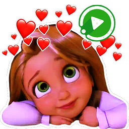 ANIMATED WAstickerApps Princess Cartoon Stickers