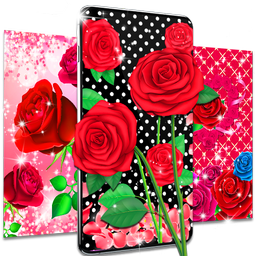 Pink red roses live wallpaper