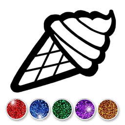 Glitter ice cream coloring