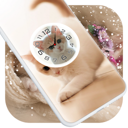 Kitten Clock Live Wallpaper