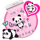 Pink Lovely Panda Theme