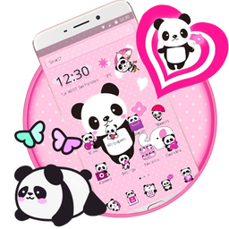 Pink Lovely Panda Theme