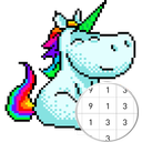 Unicorn Art Pixel - Color By Number
