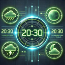 Weather Night Dock with clock