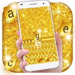 Gold Glitter Keyboard Theme