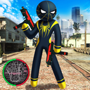 Spider Stickman Rope Hero black Venom : Gangstar