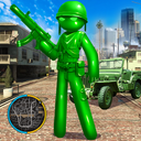 Army Men Toy Stickman Rope Hero War Shooter