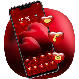 Red shining 3d theme effect love Galaxy M20