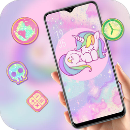 Pink shining galaxy unicorn sparkle theme