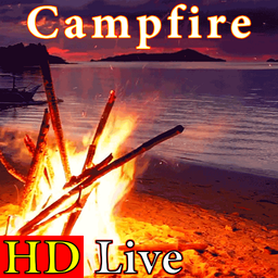 پس زمینه زنده آتش کمپ HD Campfire