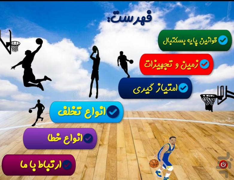 قوانین و مقررات بسکتبال - عکس برنامه موبایلی اندروید