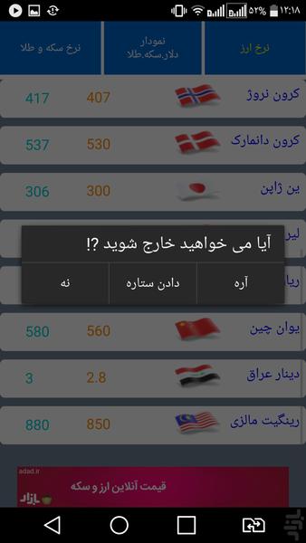 قیمت ارز و سکه و طلا - عکس برنامه موبایلی اندروید