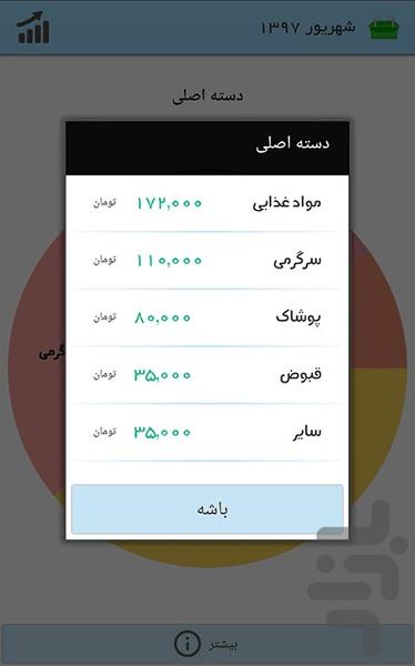 مدیریت هزینه ها - عکس برنامه موبایلی اندروید
