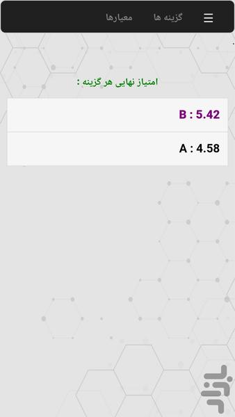 تصمیم گیری با روش AHP - عکس برنامه موبایلی اندروید