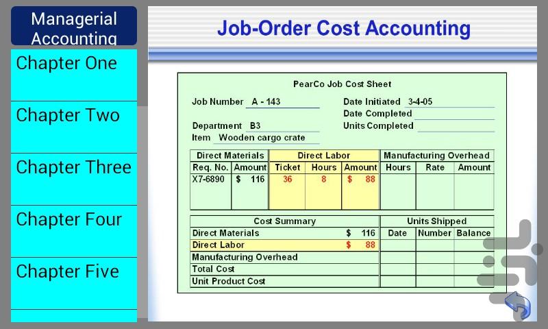 حسابداری مدیریت به انگلیسی - عکس برنامه موبایلی اندروید