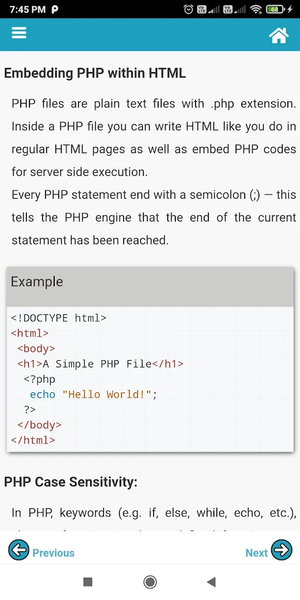 Learn PHP - Example and editor - Image screenshot of android app