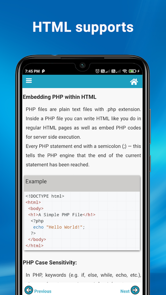Learn PHP - Example and editor - Image screenshot of android app