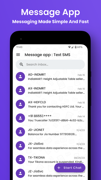 Message App: Text SMS - عکس برنامه موبایلی اندروید