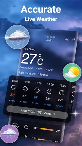 Real Weather - هواشناسی 2024 - عکس برنامه موبایلی اندروید