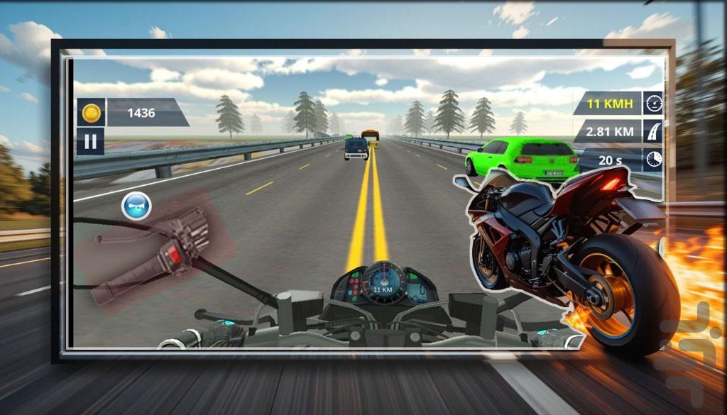 موتورسواری در بزرگراه | بازی موتور - عکس بازی موبایلی اندروید