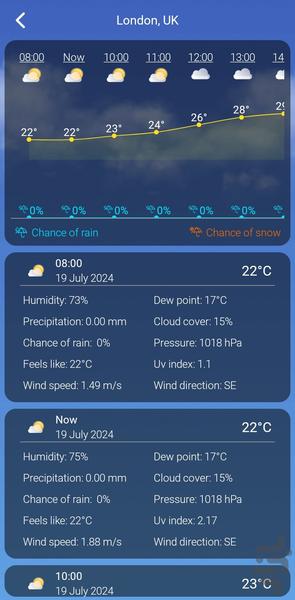 Advanced Weather Forecast - آب و هوا - عکس برنامه موبایلی اندروید