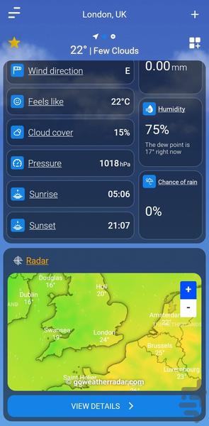 Advanced Weather Forecast - آب و هوا - عکس برنامه موبایلی اندروید