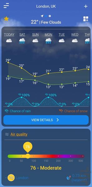 Advanced Weather Forecast - آب و هوا - عکس برنامه موبایلی اندروید