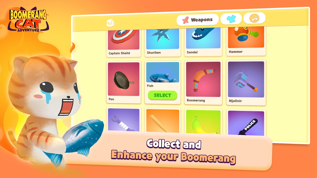 Boomerang Cat Adventure - Gameplay image of android game