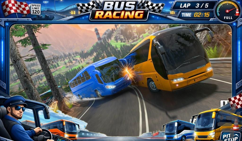 بازی مسابقات اتوبوس - Gameplay image of android game