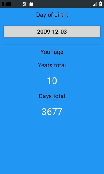 Age & Date of birth calculator - Image screenshot of android app