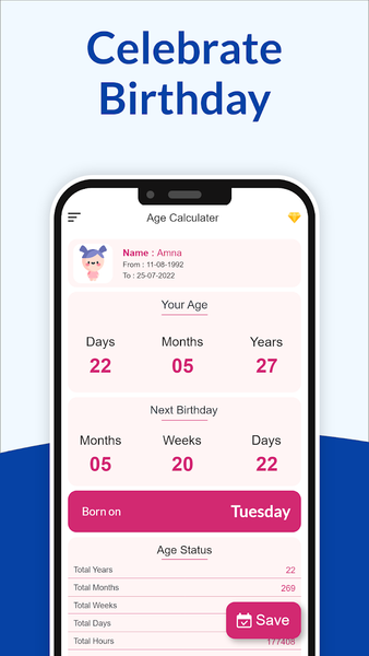 Age Calculator - Date Counter - عکس برنامه موبایلی اندروید
