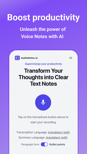 AudioNotes: Speech To Text - عکس برنامه موبایلی اندروید