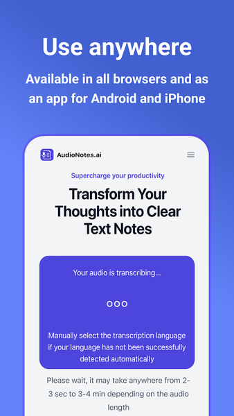AudioNotes: Speech To Text - عکس برنامه موبایلی اندروید