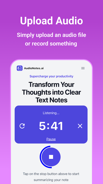 AudioNotes: Speech To Text - عکس برنامه موبایلی اندروید