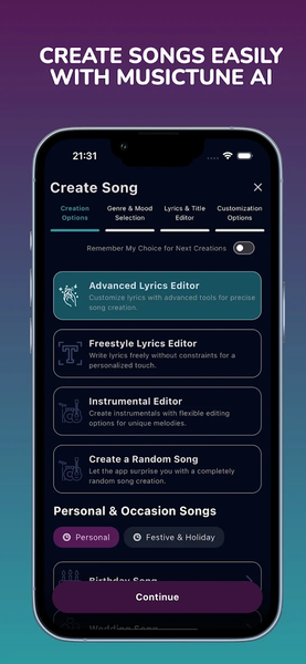 MusicTune AI - Song Generator - عکس برنامه موبایلی اندروید