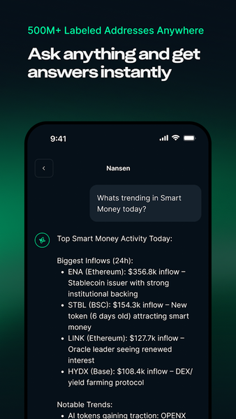 Nansen AI: Trade Onchain - Image screenshot of android app