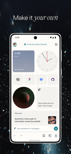 Comet: AI Browser & Assistant - Image screenshot of android app