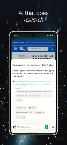Comet: AI Browser & Assistant - Image screenshot of android app